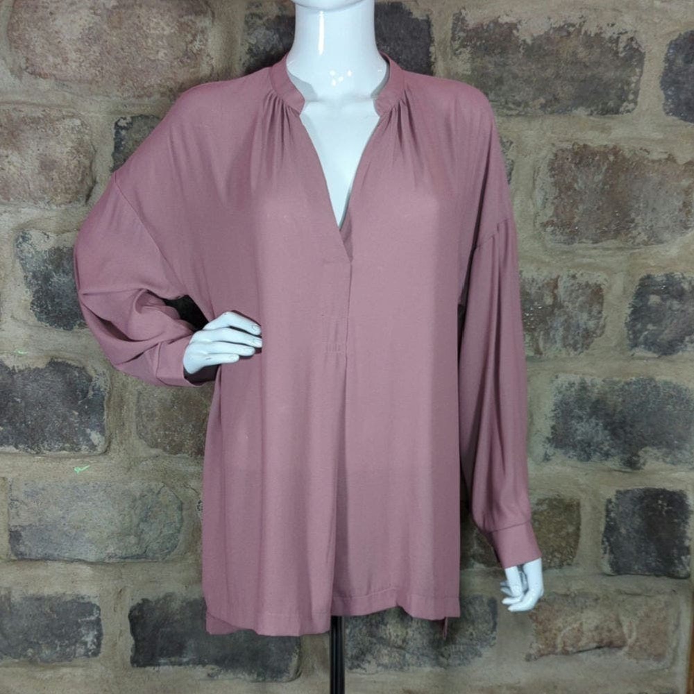 Gibson Latimer Blouse Purple Long‎ Sleeve Oversized Woman's Size Medium